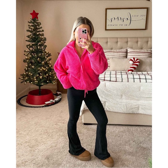 (NLA) Hot Pink Fleece Half-Zip Pullover Size XXL - Picture 5 of 6